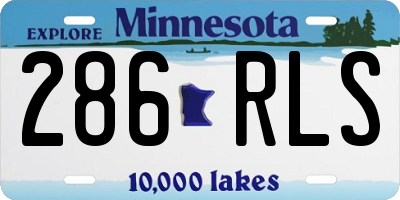 MN license plate 286RLS