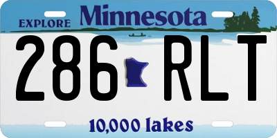 MN license plate 286RLT