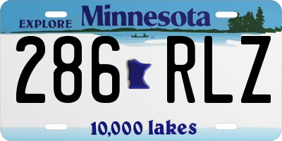 MN license plate 286RLZ