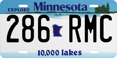 MN license plate 286RMC
