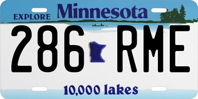 MN license plate 286RME