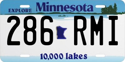 MN license plate 286RMI