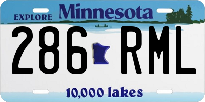 MN license plate 286RML
