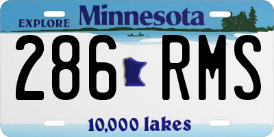 MN license plate 286RMS