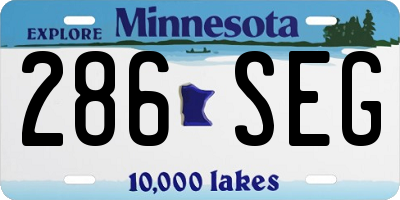 MN license plate 286SEG