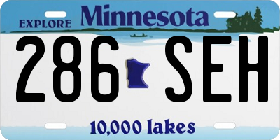 MN license plate 286SEH