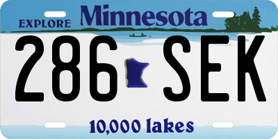 MN license plate 286SEK