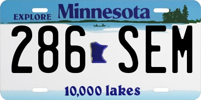 MN license plate 286SEM