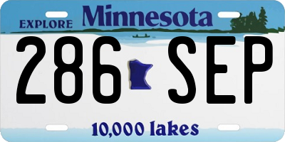 MN license plate 286SEP