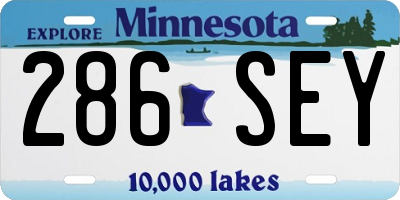 MN license plate 286SEY
