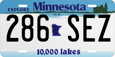 MN license plate 286SEZ
