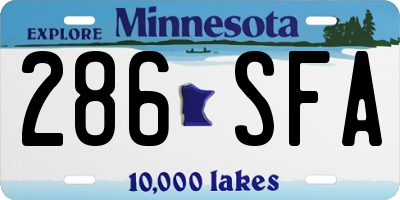 MN license plate 286SFA