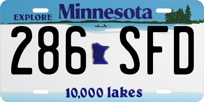 MN license plate 286SFD