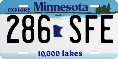 MN license plate 286SFE