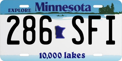 MN license plate 286SFI