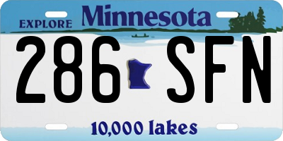 MN license plate 286SFN