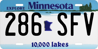 MN license plate 286SFV