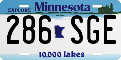 MN license plate 286SGE