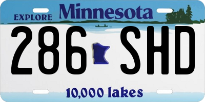 MN license plate 286SHD