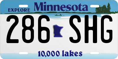 MN license plate 286SHG