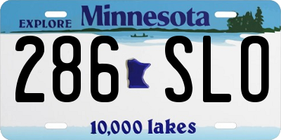 MN license plate 286SLO