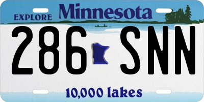 MN license plate 286SNN