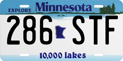 MN license plate 286STF