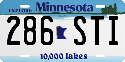 MN license plate 286STI
