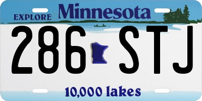 MN license plate 286STJ