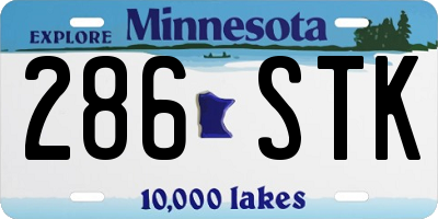 MN license plate 286STK