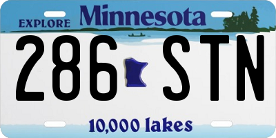 MN license plate 286STN