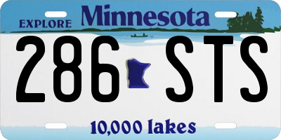 MN license plate 286STS