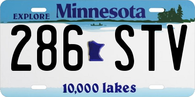 MN license plate 286STV
