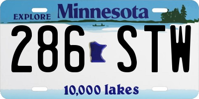 MN license plate 286STW