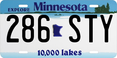 MN license plate 286STY