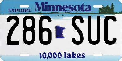 MN license plate 286SUC