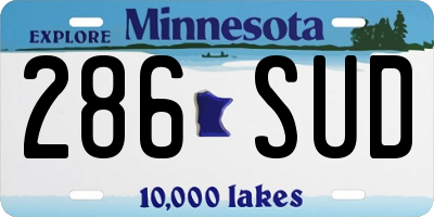 MN license plate 286SUD