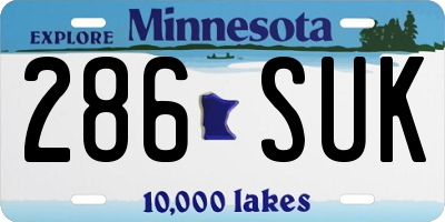 MN license plate 286SUK