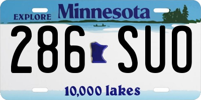 MN license plate 286SUO
