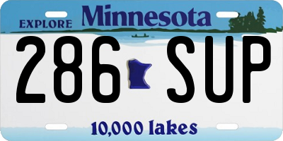 MN license plate 286SUP