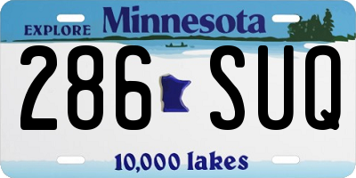 MN license plate 286SUQ