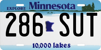MN license plate 286SUT