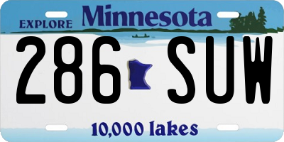 MN license plate 286SUW