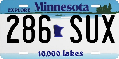 MN license plate 286SUX