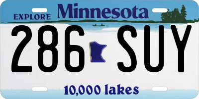 MN license plate 286SUY