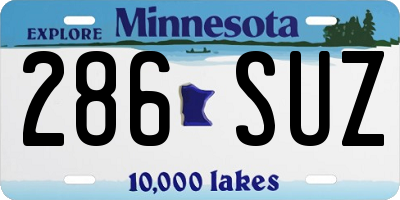 MN license plate 286SUZ