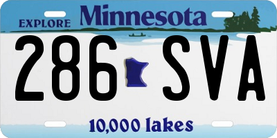 MN license plate 286SVA