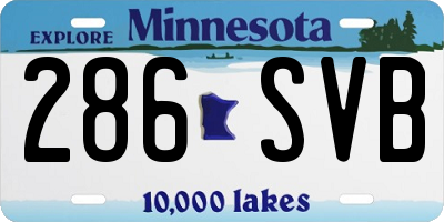 MN license plate 286SVB
