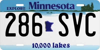 MN license plate 286SVC