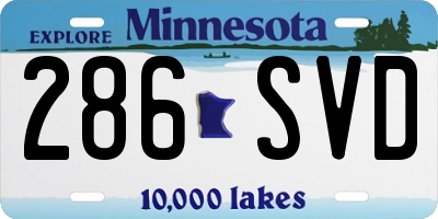 MN license plate 286SVD